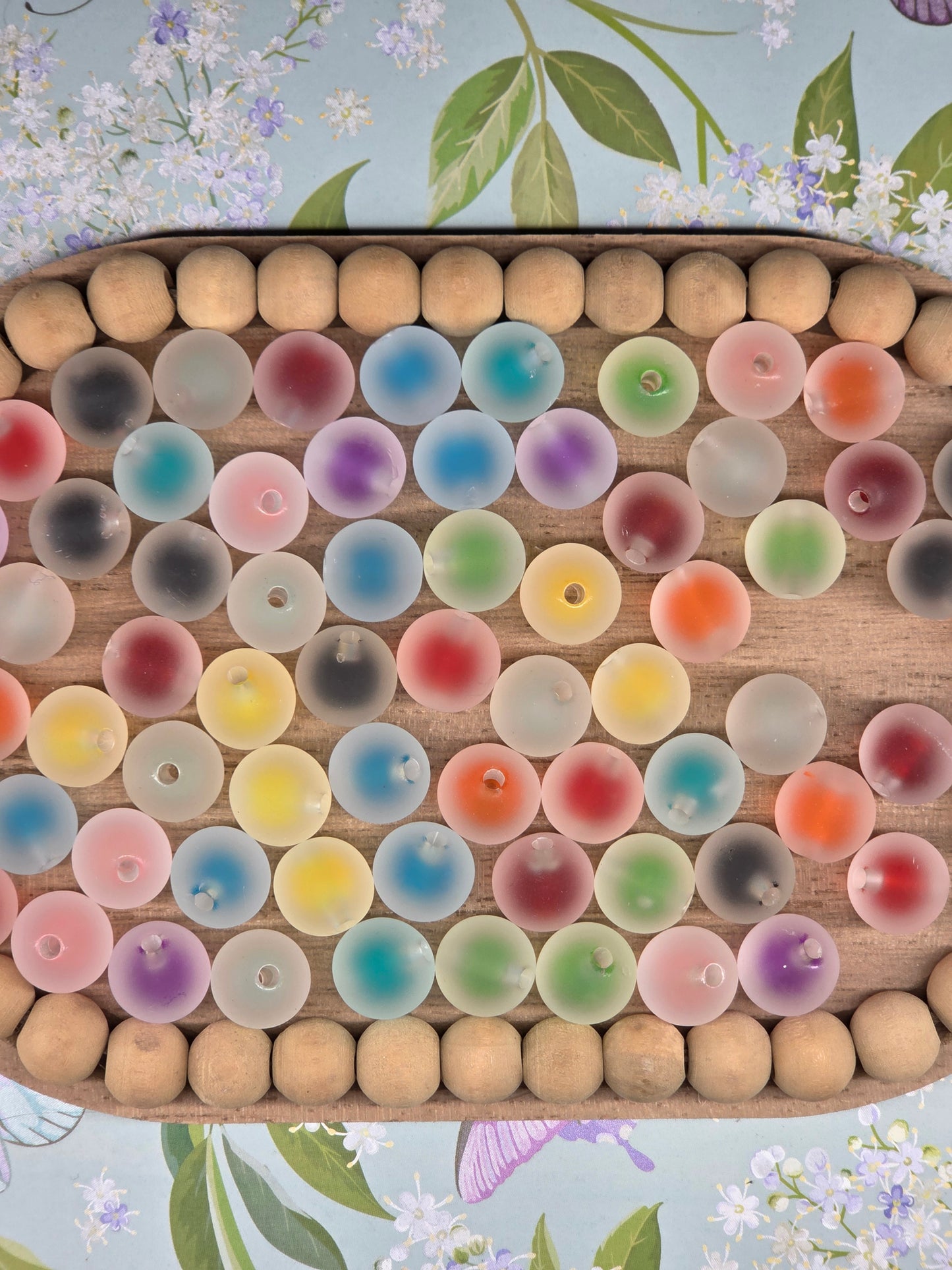 Frosted Candy Core Beads – Mixed Colors (Bundle of 25)